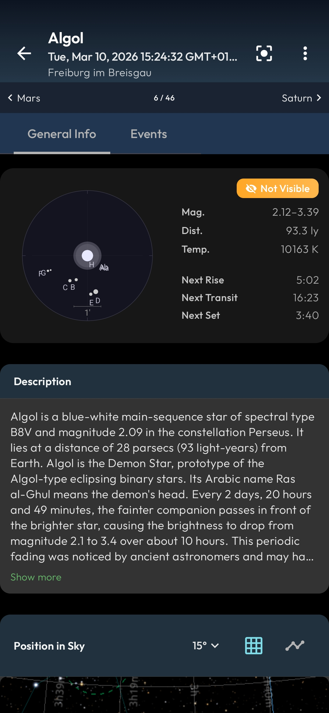 Algol Variable Star Details