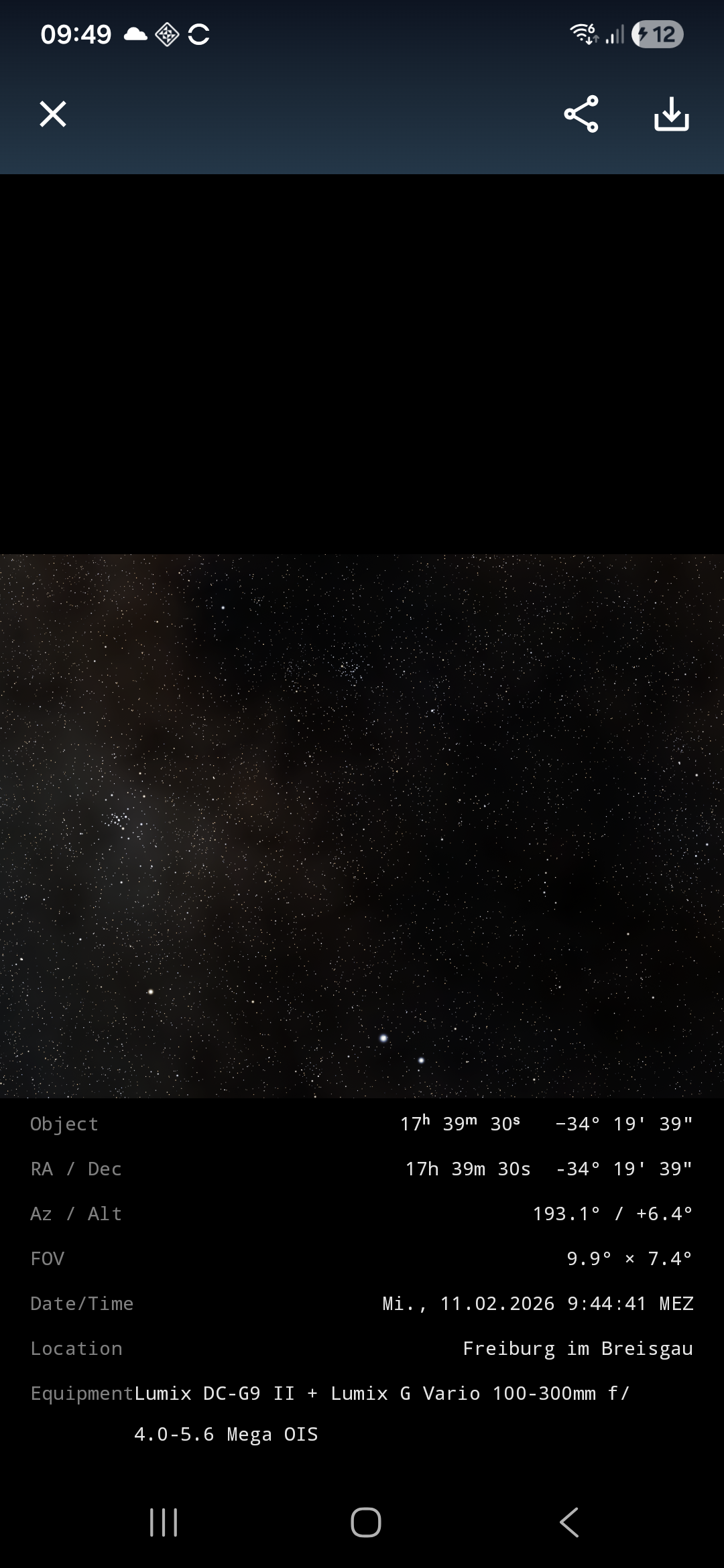 Deep Sky View with FOV Frame