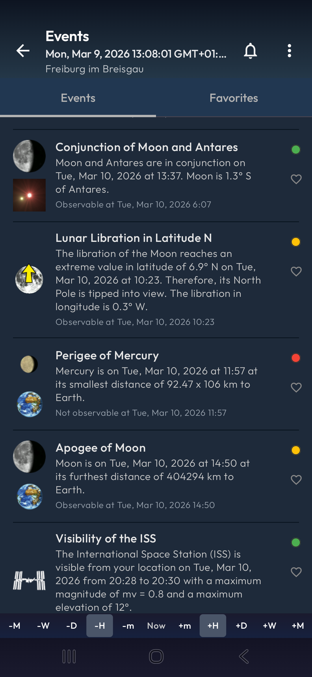 Astronomical Events Calendar