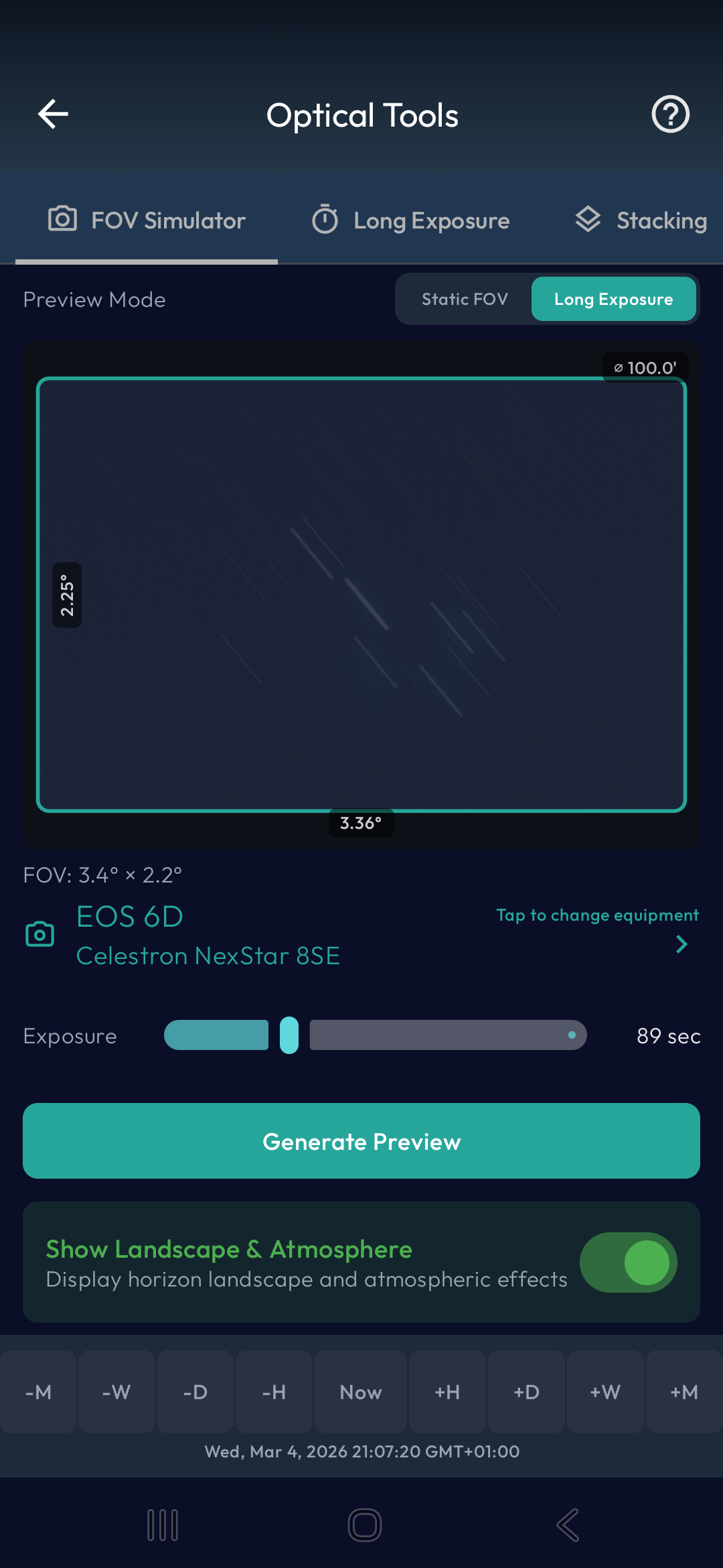 Long Exposure Simulation Mode