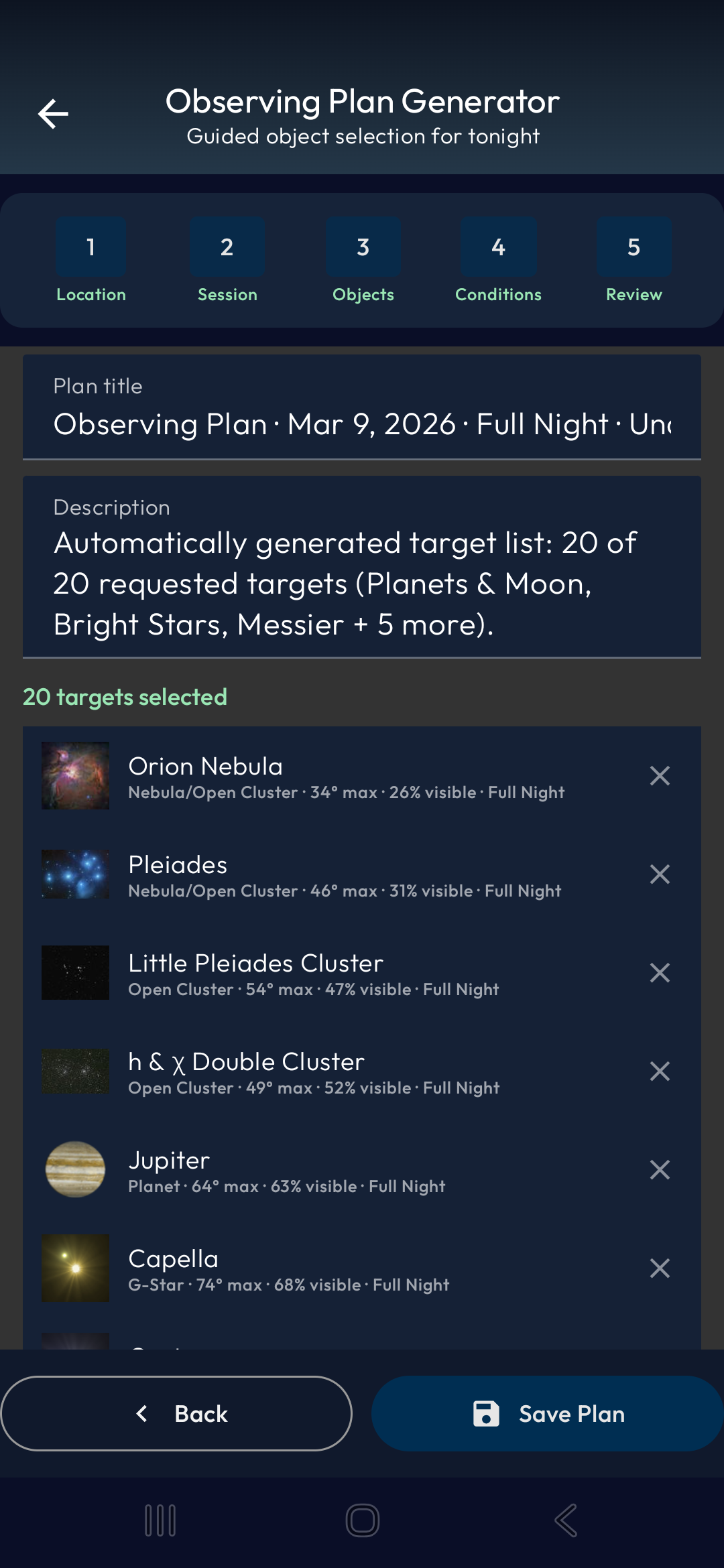 Observing Plan Generator