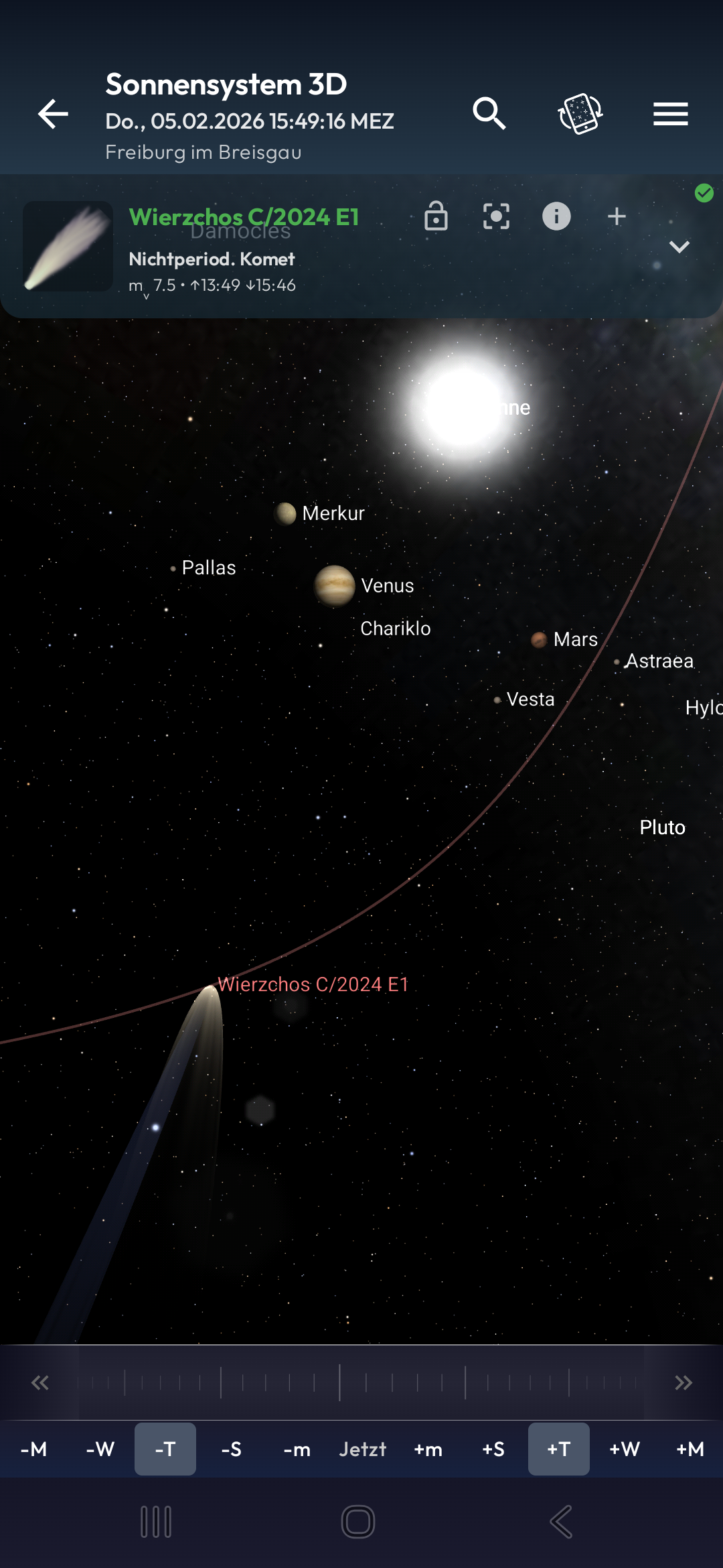 Comet in Solar System 3D