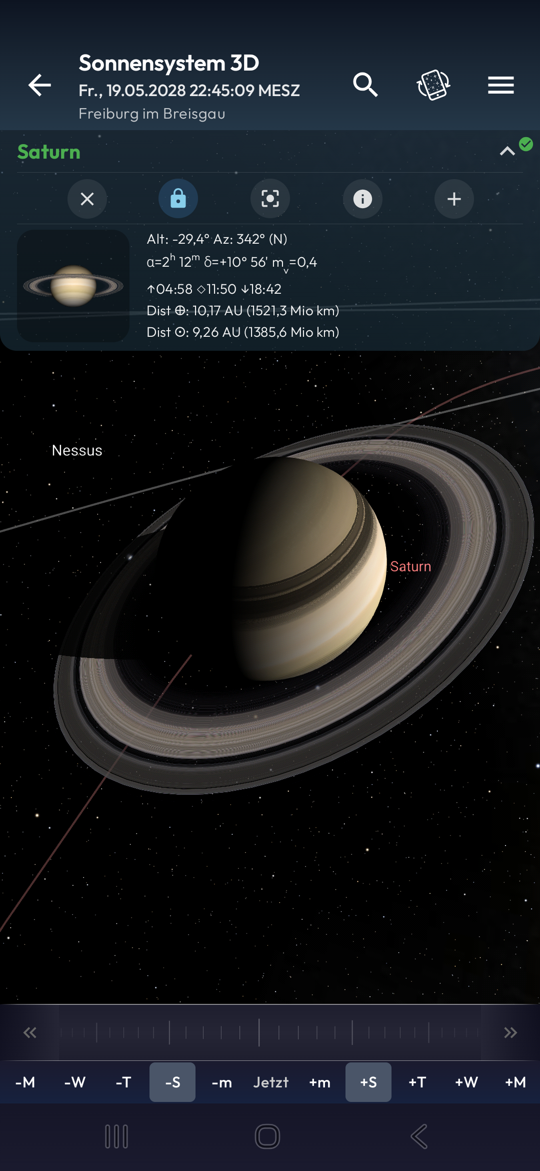 Saturn in Solar System 3D