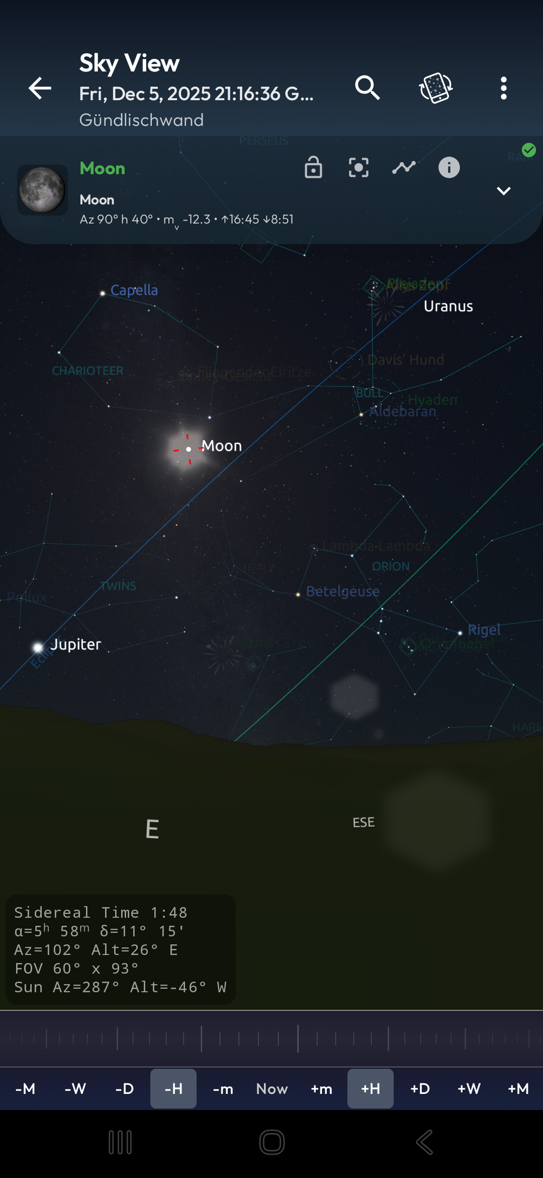 Sky View with Moon and Jupiter