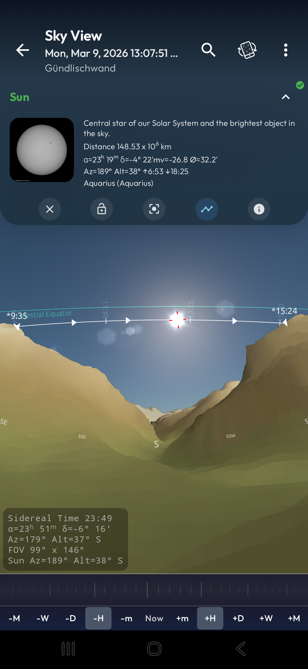 Sun's Daily Path across the Sky